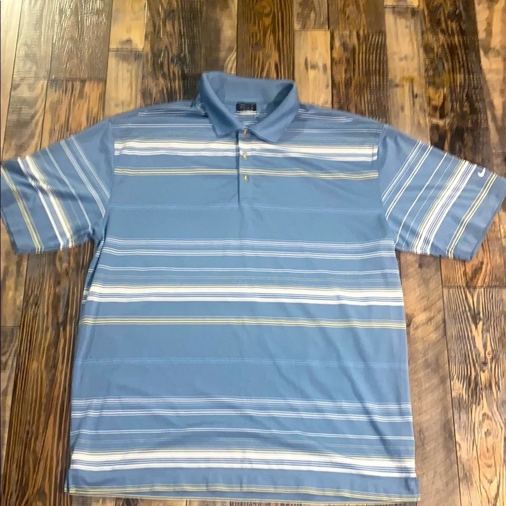 Mens Nike Golf Dri-Fit Striped Shirt size XL - Picture 1 of 3